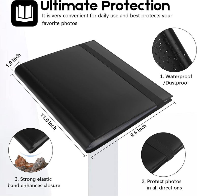 Aevdor Photo Album 8x10, 8x10 Photo Album Book Holds 68 Photos, Art Portfolio Binder for 8 x 10 Pictures, Photo Albums for 8x10 Photos, 10x8 Sheet Protector Folder for Photos, Kids Artwork, Sketch (Black) - Image 3